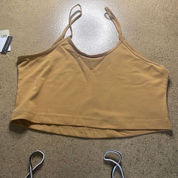 BP. Bundle of 2 Cropped Tank Tops XL - Mustard, Black White Striped - Picture 5 of 8